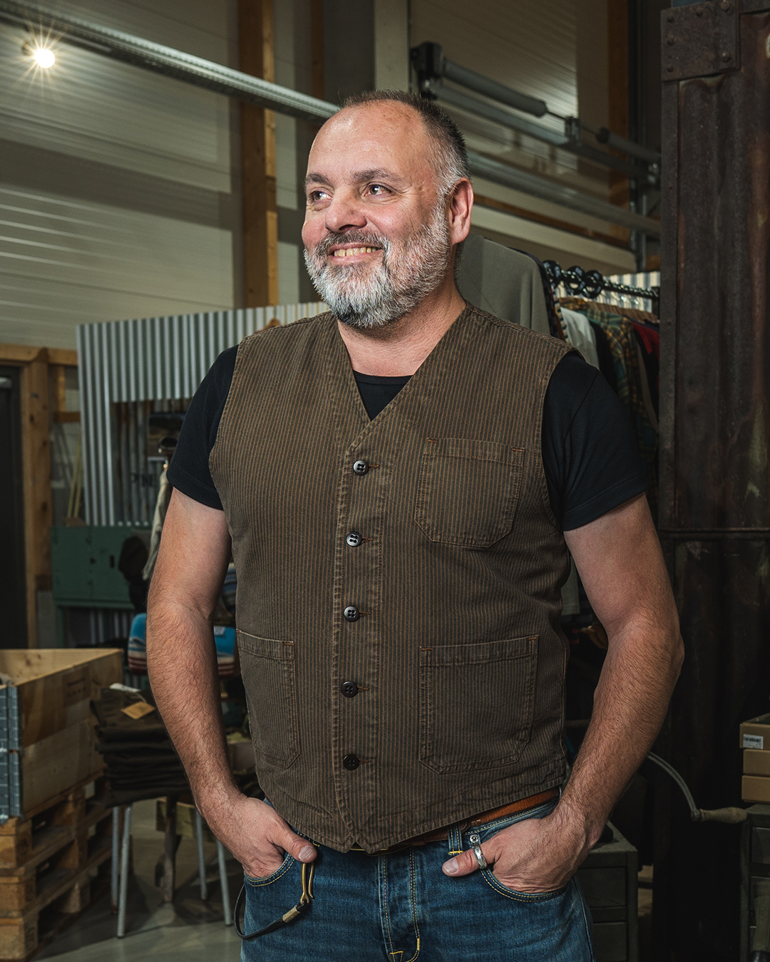 1937 Roamer Vest hickory stripe brown