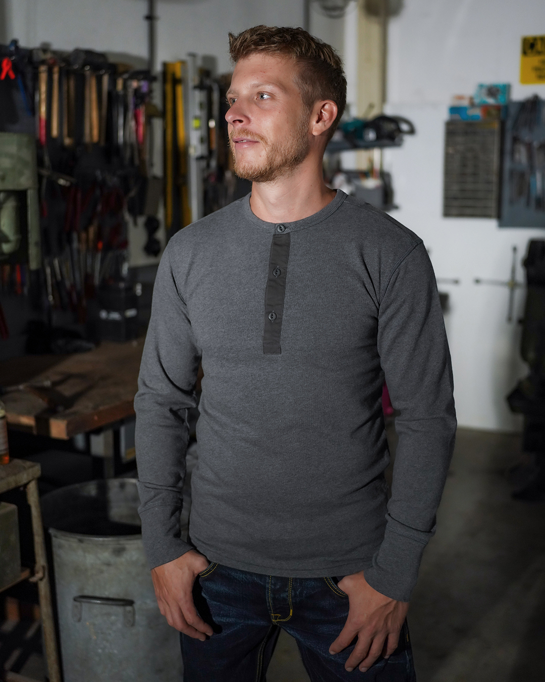 1954 Utility Shirt Long Sleeve Grey Melange