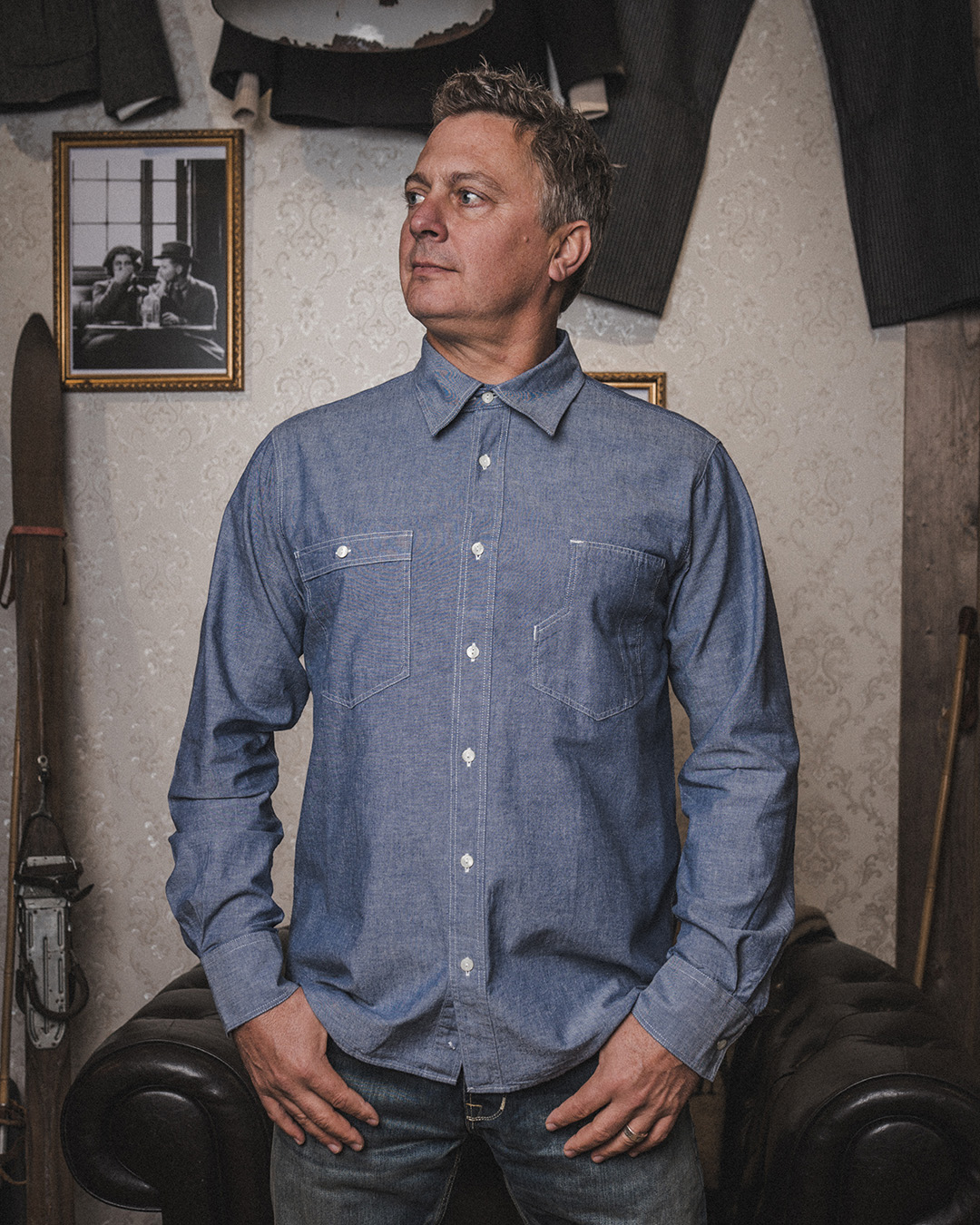 1937 Roamer Shirt blue chambray