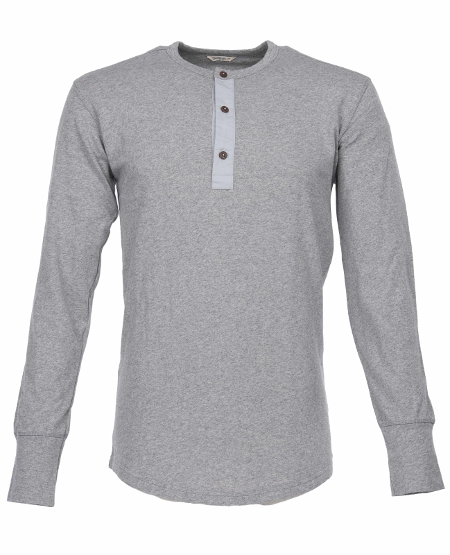 Pike Brothers 1927 Henley Shirt long sleeve light grey