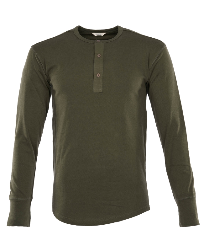 Pike Brothers 1927 Henley Shirt long sleeve Mojave green