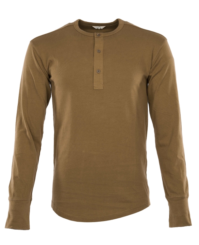 Pike Brothers 1927 Henley Shirt long sleeve Mojave brown