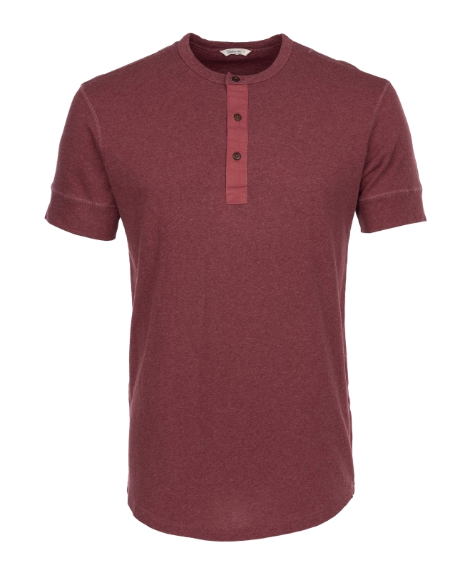 Pike Brothers 1927 Henley Shirt short sleeve granate red