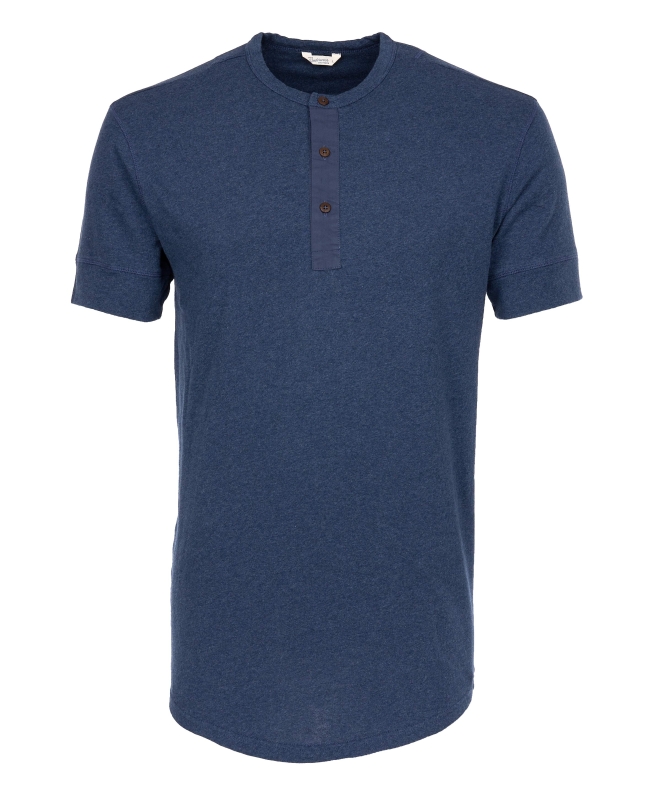 Pike Brothers 1927 Henley Shirt short sleeve indigo melange